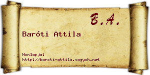 Baróti Attila névjegykártya